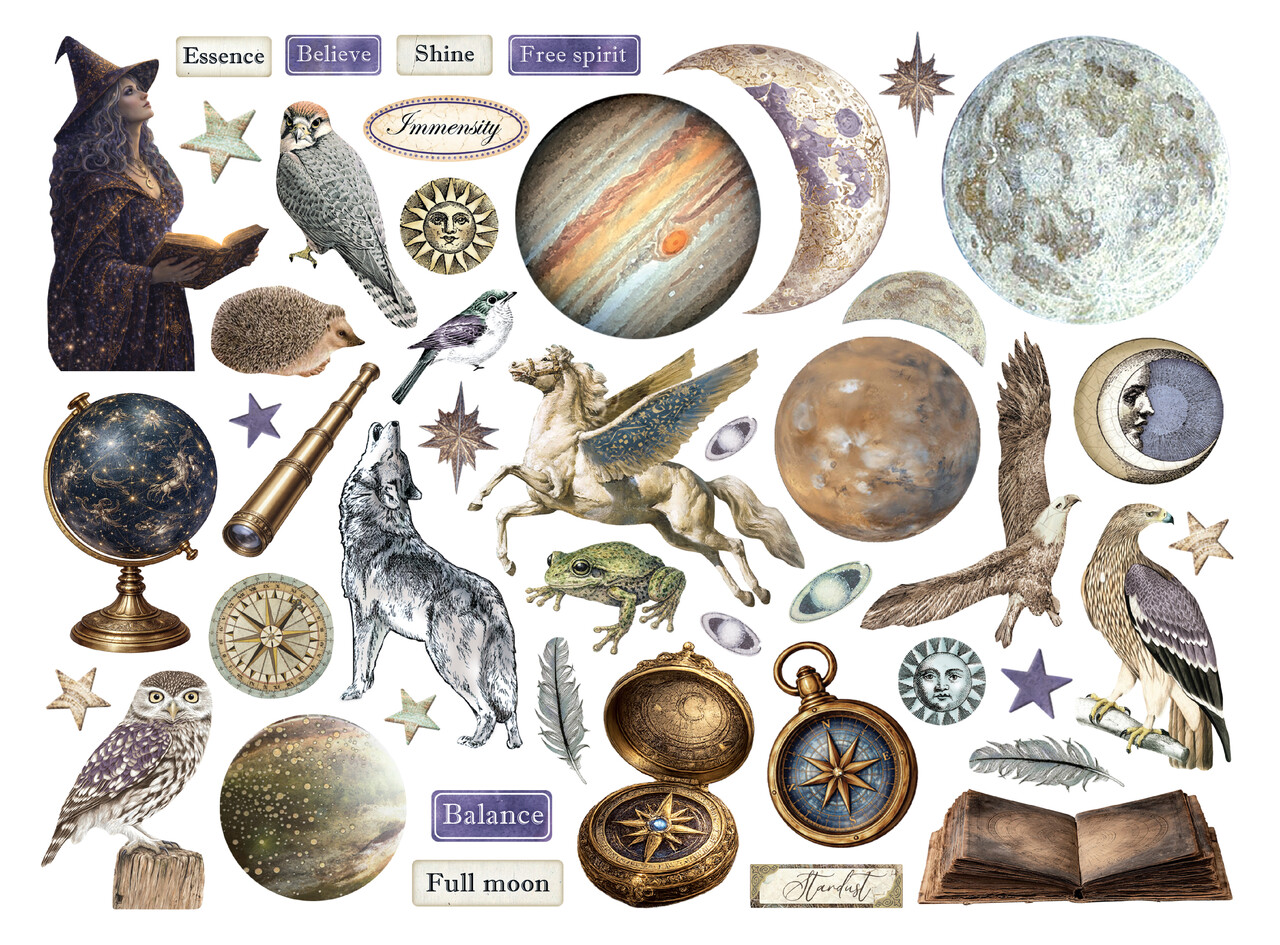 Stamperia Cosmos Die Cuts Assorted by Cristina Radovan (DFLDC142) Stamperia Cosmos Die Cuts Assorted by Cristina Radovan (DFLDC142)