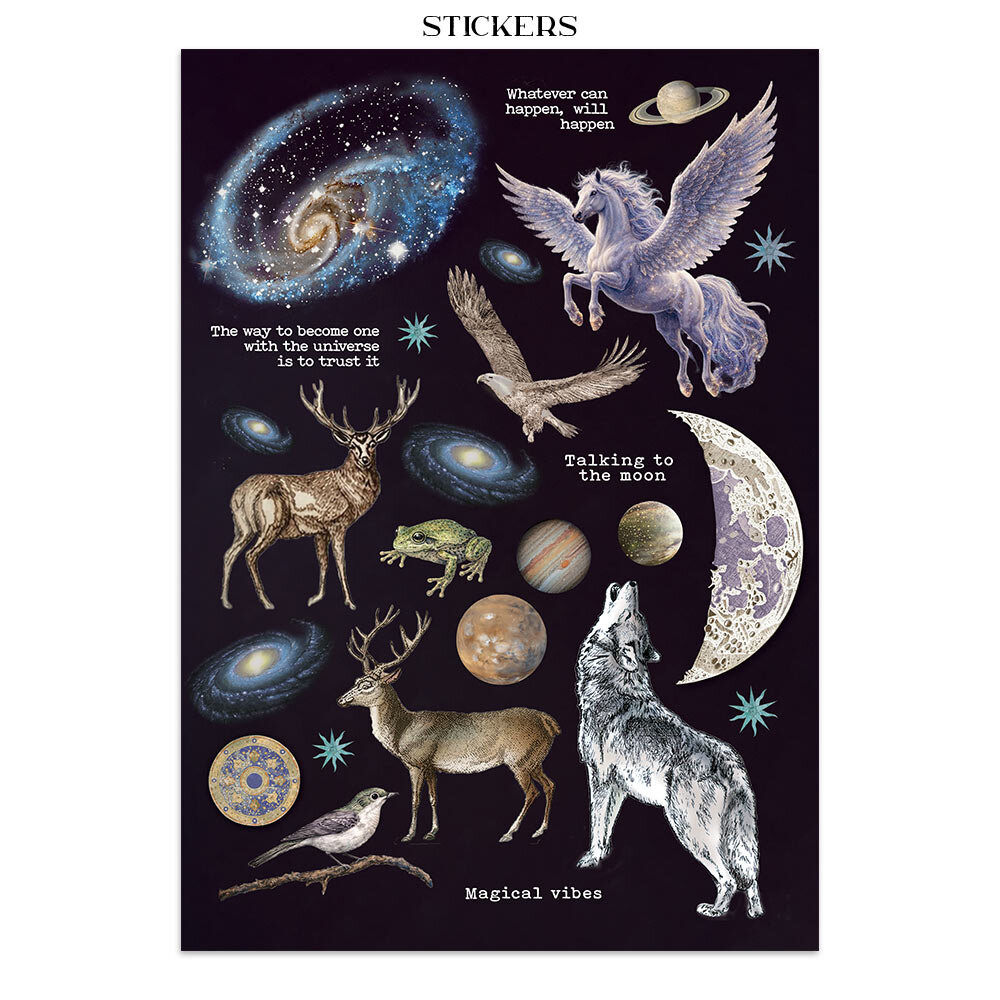 Cosmos Junk Journal Stickers, Backgrounds, Cut-Outs by Cristina Radovan ...