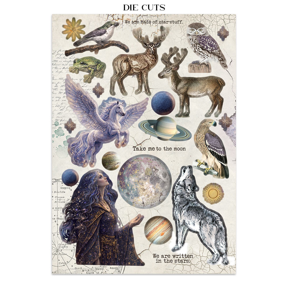 Cosmos Junk Journal Stickers, Backgrounds, Cut-Outs by Cristina Radovan ...