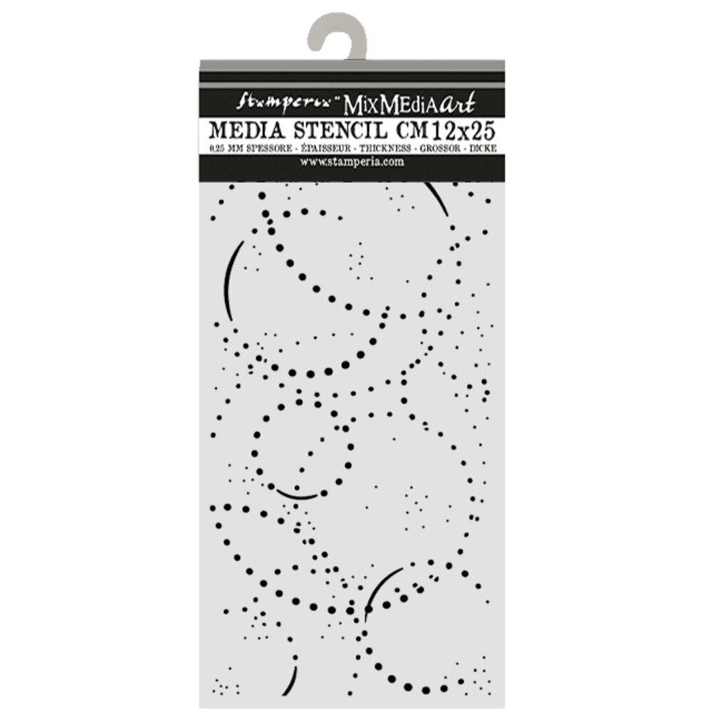 Stamperia Cosmos Thick Stencils 12x25cm Ink Orbits by Cristina Radovan (KSTDL173)