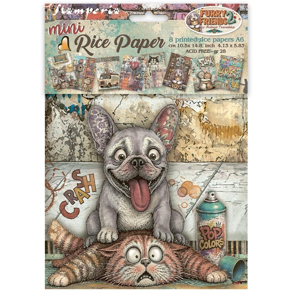 Stamperia Furry Friends 2 A6 Mini Rice Paper Selection (8pcs) by Antonis Tzanidakis (DFSA6X15) Stamperia Furry Friends 2 A6 Mini Rice Paper Selection (8pcs) by Antonis Tzanidakis (DFSA6X15)