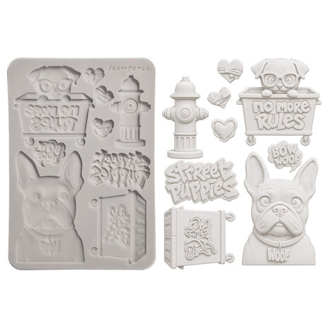 Stamperia Furry Friends 2 A5 Silicon Mould Dogs by Antonis Tzanidakis (KACMA627)