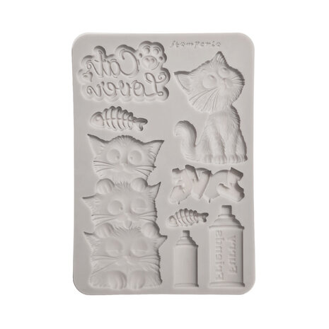 Stamperia Furry Friends 2 A5 Silicon Mould Cats by Antonis Tzanidakis (KACMA626)