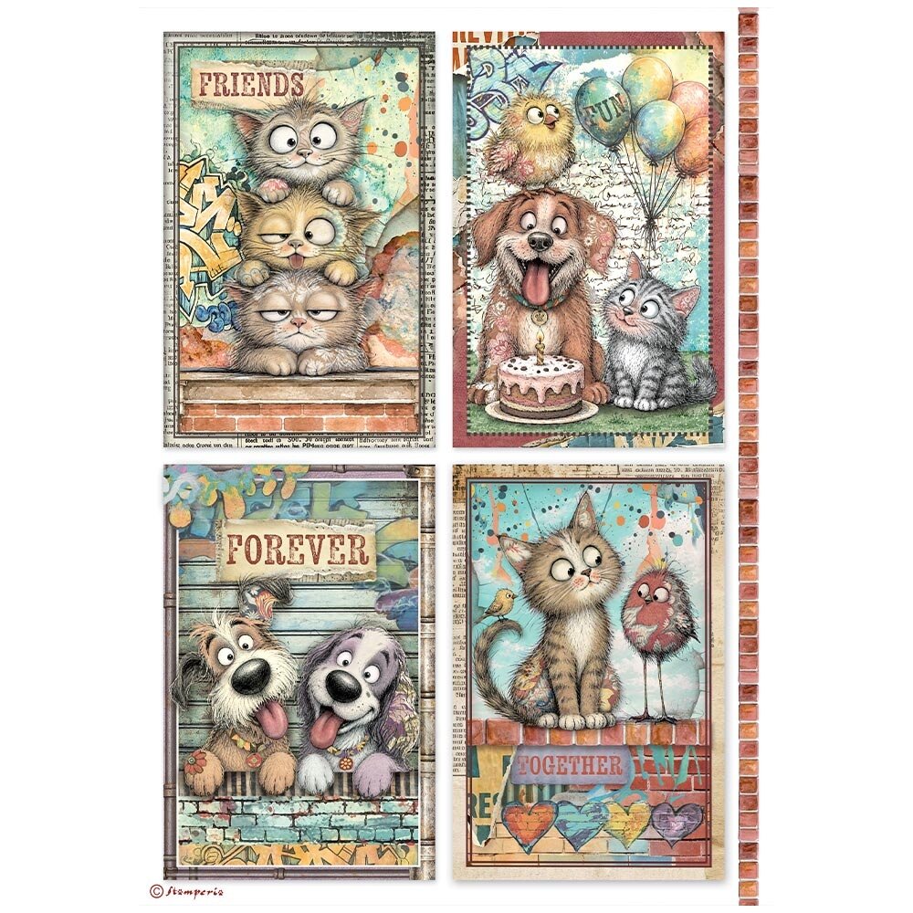 Stamperia Furry Friends 2 A4 Rice Paper Selection (6pcs) by Antonis Tzanidakis (DFSA4XAF) Stamperia Furry Friends 2 A4 Rice Paper Selection (6pcs) by Antonis Tzanidakis (DFSA4XAF)