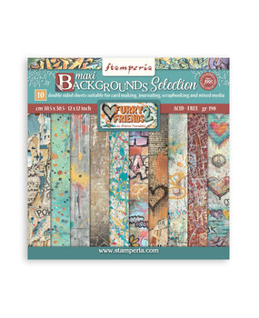 Stamperia Furry Friends 2 12x12 Inch Paper Pack Maxi Background Selection by Antonis Tzanidakis (SBBL195) Stamperia Furry Friends 2 12x12 Inch Paper Pack Maxi Background Selection by Antonis Tzanidakis (SBBL195)