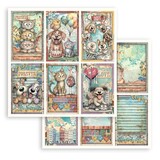 Stamperia Furry Friends 2 12x12 Inch Paper Sheet 6 Cards (10pcs) by Antonis Tzanidakis (SBB1171)