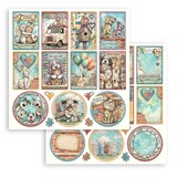 Stamperia Furry Friends 2 12x12 Inch Paper Sheet Cards and Rounds (10pcs) by Antonis Tzanidakis (SBB1172)