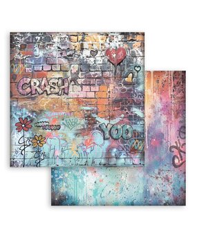Stamperia Furry Friends 2 12x12 Inch Paper Sheet Graffiti Flowers (10pcs) by Antonis Tzanidakis (SBB1174)
