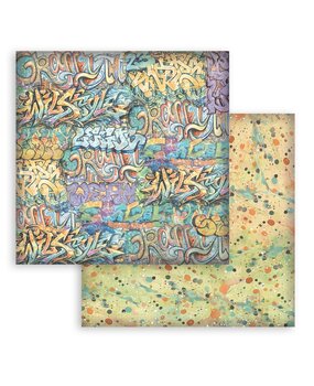 Stamperia Furry Friends 2 12x12 Inch Paper Sheet Graffiti Lettering (10pcs) by Antonis Tzanidakis (SBB1175)