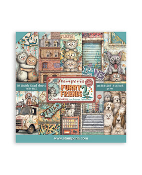 Stamperia Furry Friends 2 8x8 Inch Paper Pack by Antonis Tzanidakis (SBBS150)