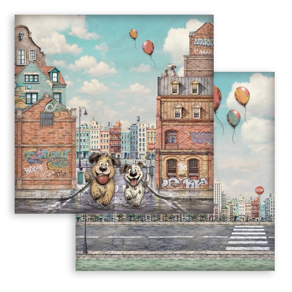 Stamperia Furry Friends 2 8x8 Inch Paper Pack by Antonis Tzanidakis (SBBS150)