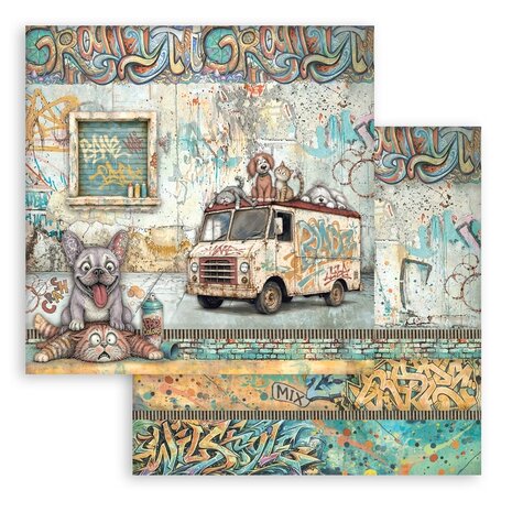 Stamperia Furry Friends 2 8x8 Inch Paper Pack by Antonis Tzanidakis (SBBS150)