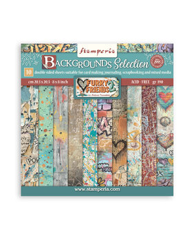 Stamperia Furry Friends 2 8x8 Inch Paper Pack Maxi Background Selection by Antonis Tzanidakis (SBBS151) Stamperia Furry Friends 2 8x8 Inch Paper Pack Maxi Background Selection by Antonis Tzanidakis (SBBS151)