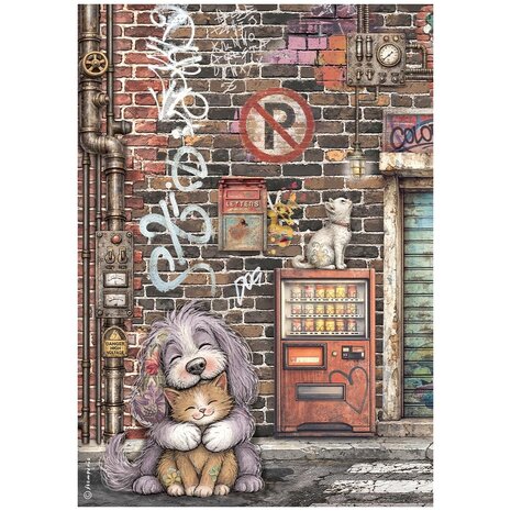 Stamperia Furry Friends 2 A4 Rice Paper Cat and Dog (6pcs) by Antonis Tzanidakis (DFSA41170) Stamperia Furry Friends 2 A4 Rice Paper Cat and Dog (6pcs) by Antonis Tzanidakis (DFSA41170)