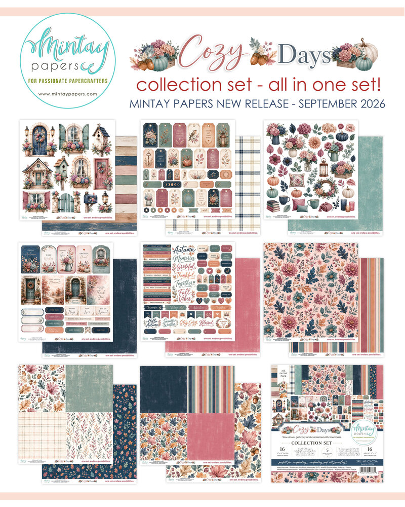 Mintay Cozy Days 12x12 Inch Collection Set (16pcs) (MT-CS-CDA) Mintay Cozy Days 12x12 Inch Collection Set (16pcs) (MT-CS-CDA)