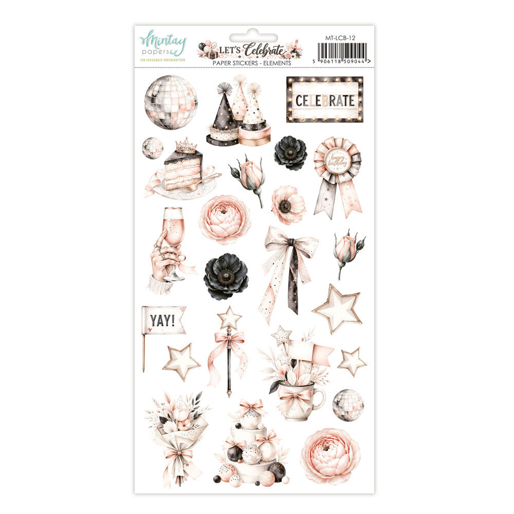 Mintay Let's Celebrate 6x12 Inch Paper Stickers Elements (MT-LCB-12)