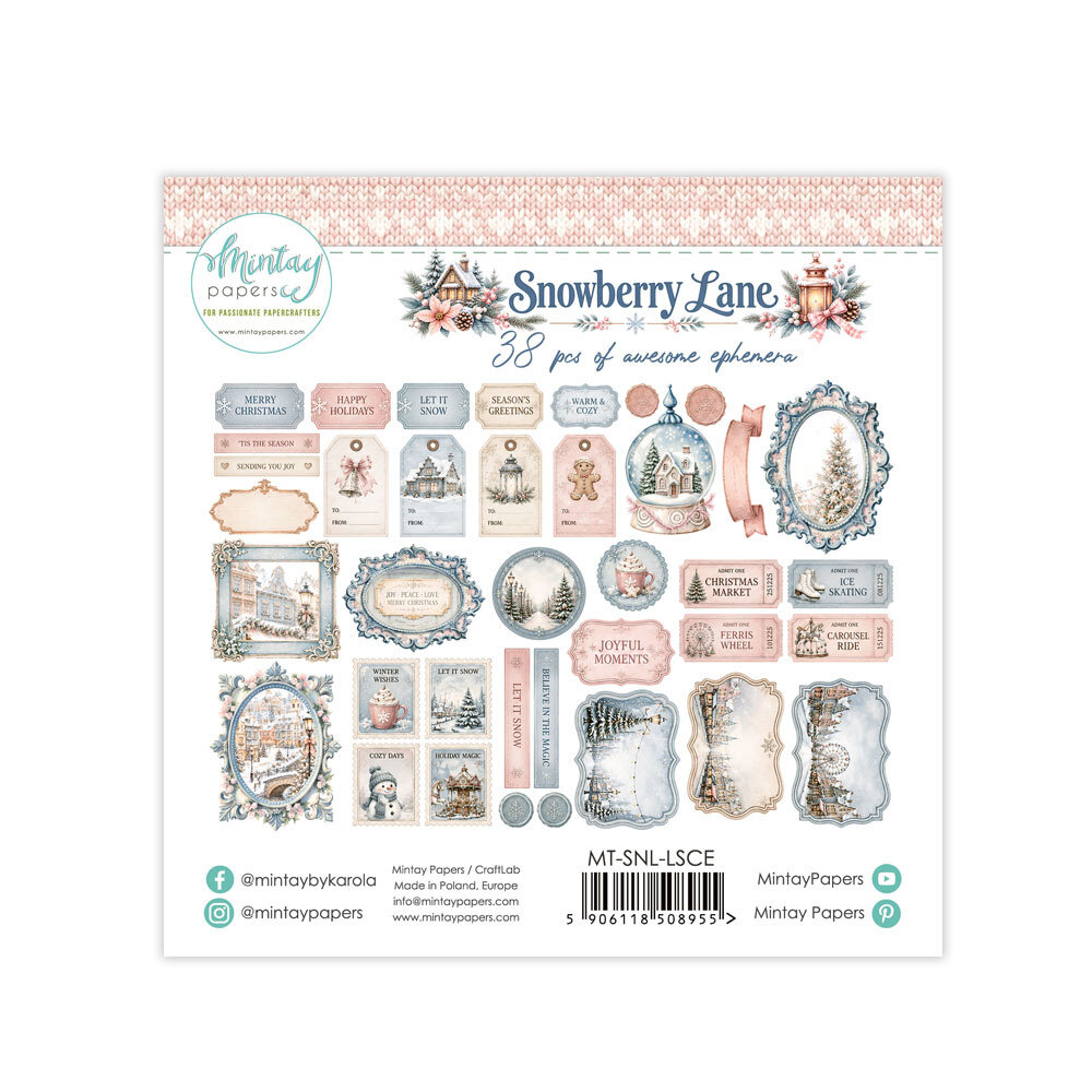 Mintay Snowberry Lane Paper Ephemera (38pcs) (MT-SNL-LSCE)