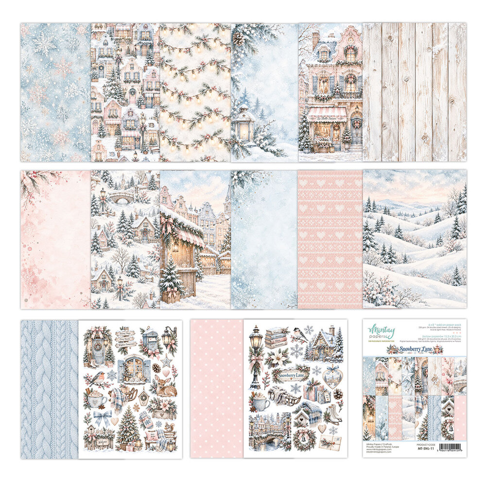 Mintay Snowberry Lane 6x8 Inch Add-On Paper Pack (MT-SNL-11) Mintay Snowberry Lane 6x8 Inch Add-On Paper Pack (MT-SNL-11)