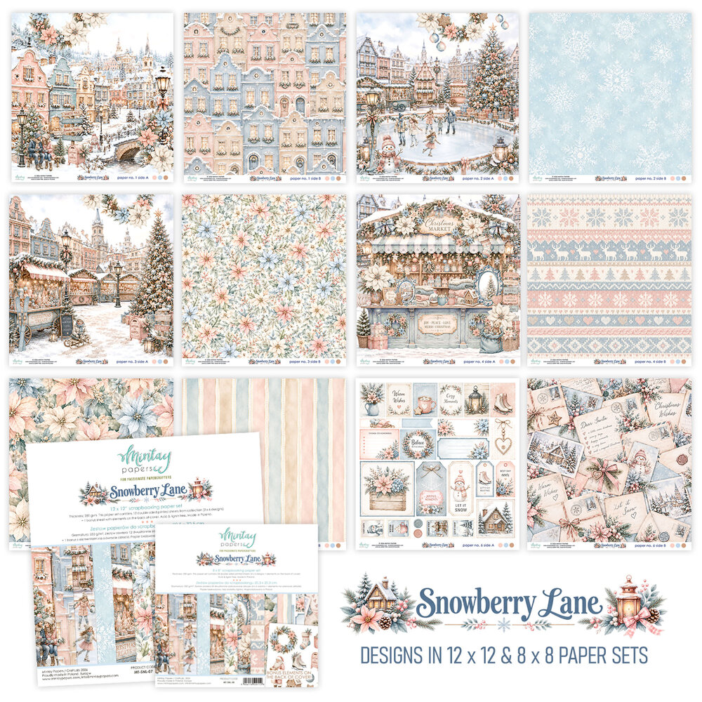 Mintay Snowberry Lane 8x8 Inch Scrapbooking Paper Set (MT-SNL-08) Mintay Snowberry Lane 8x8 Inch Scrapbooking Paper Set (MT-SNL-08)