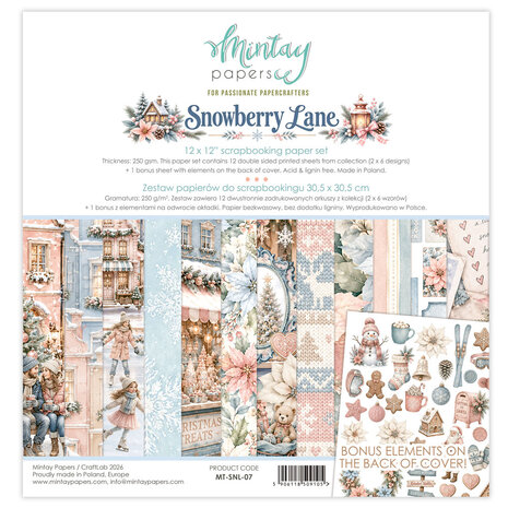 Mintay Snowberry Lane 12x12 Inch Scrapbooking Paper Set (MT-SNL-07) Mintay Snowberry Lane 12x12 Inch Scrapbooking Paper Set (MT-SNL-07)