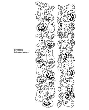 Stampers Anonymous Halloween Borders Dylusions Cling Stamps (DYR10054)