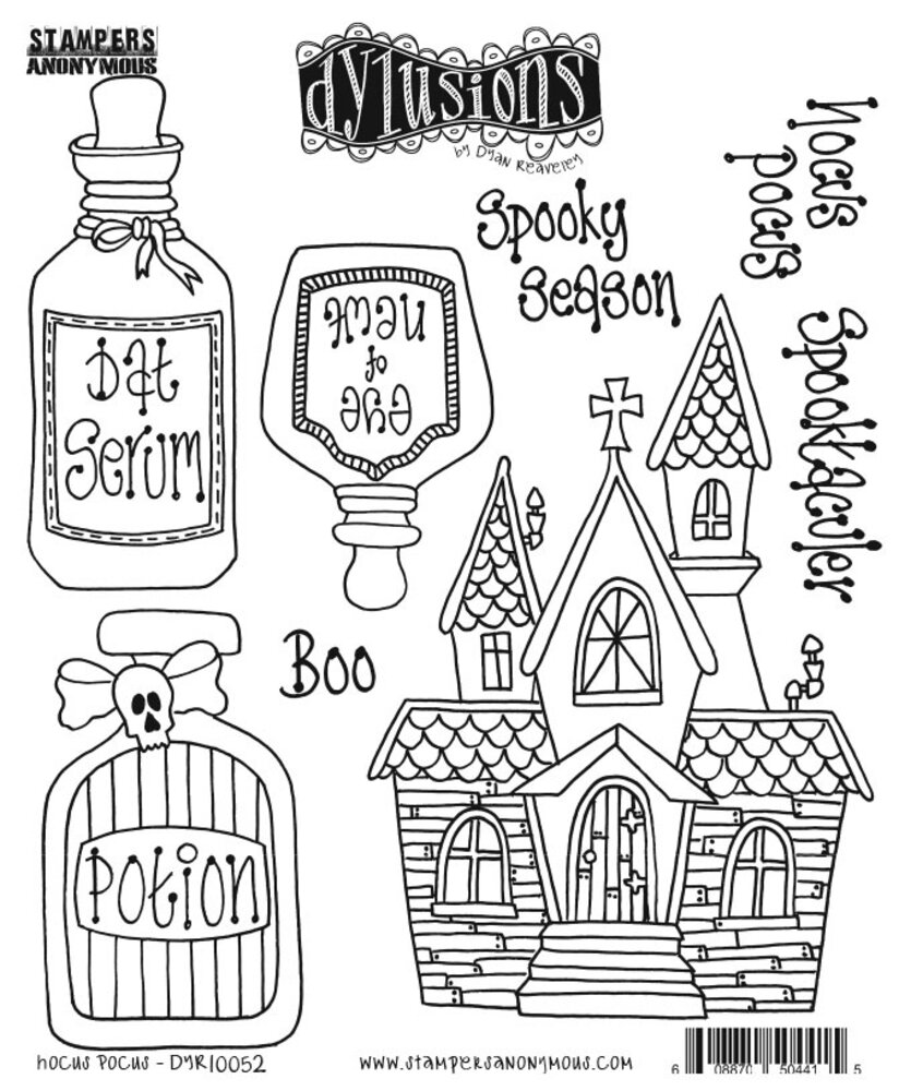 Stampers Anonymous Hocus Pocus Dylusions Cling Stamps (DYR10052)