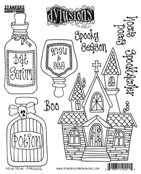 Stampers Anonymous Hocus Pocus Dylusions Cling Stamps (DYR10052)
