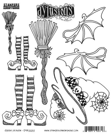 Stampers Anonymous Spooky Season Dylusions Cling Stamps (DYR10051) Stampers Anonymous Spooky Season Dylusions Cling Stamps (DYR10051)