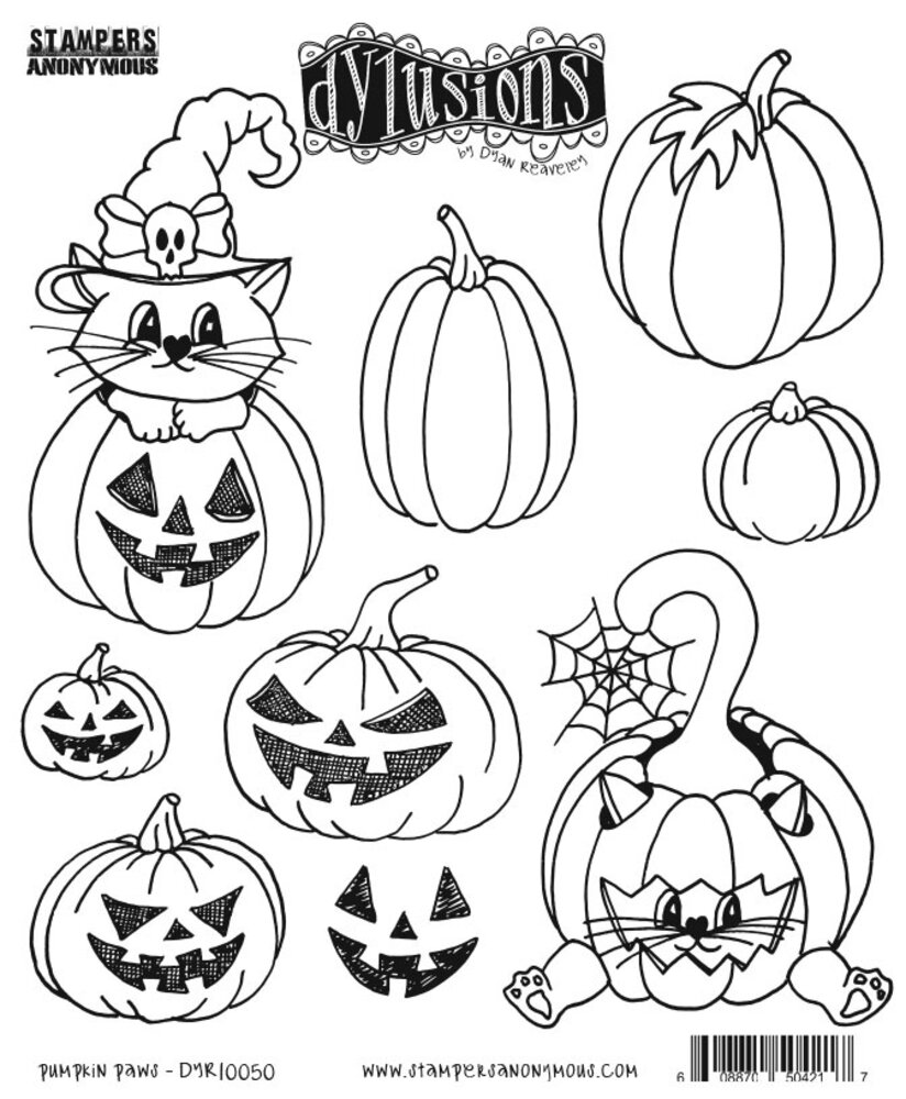 Stampers Anonymous Pumpkin Paws Dylusions Cling Stamps (DYR10050)