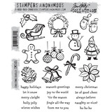 Stampers Anonymous Christmas Doodles Tim Holtz Cling Stamps (CMS505)