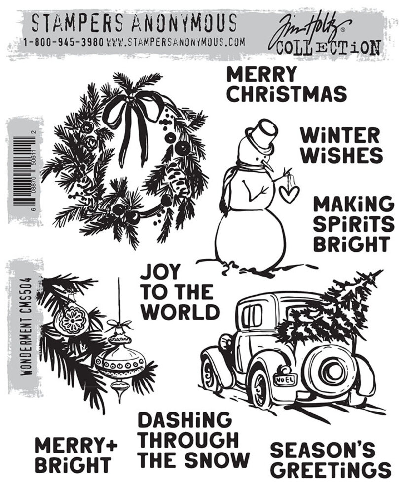 Stampers Anonymous Wonderment Tim Holtz Cling Stamps (CMS504)