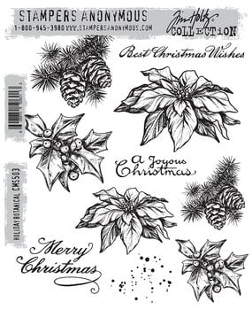 Stampers Anonymous Holiday Botanical Tim Holtz Cling Stamps (CMS503)