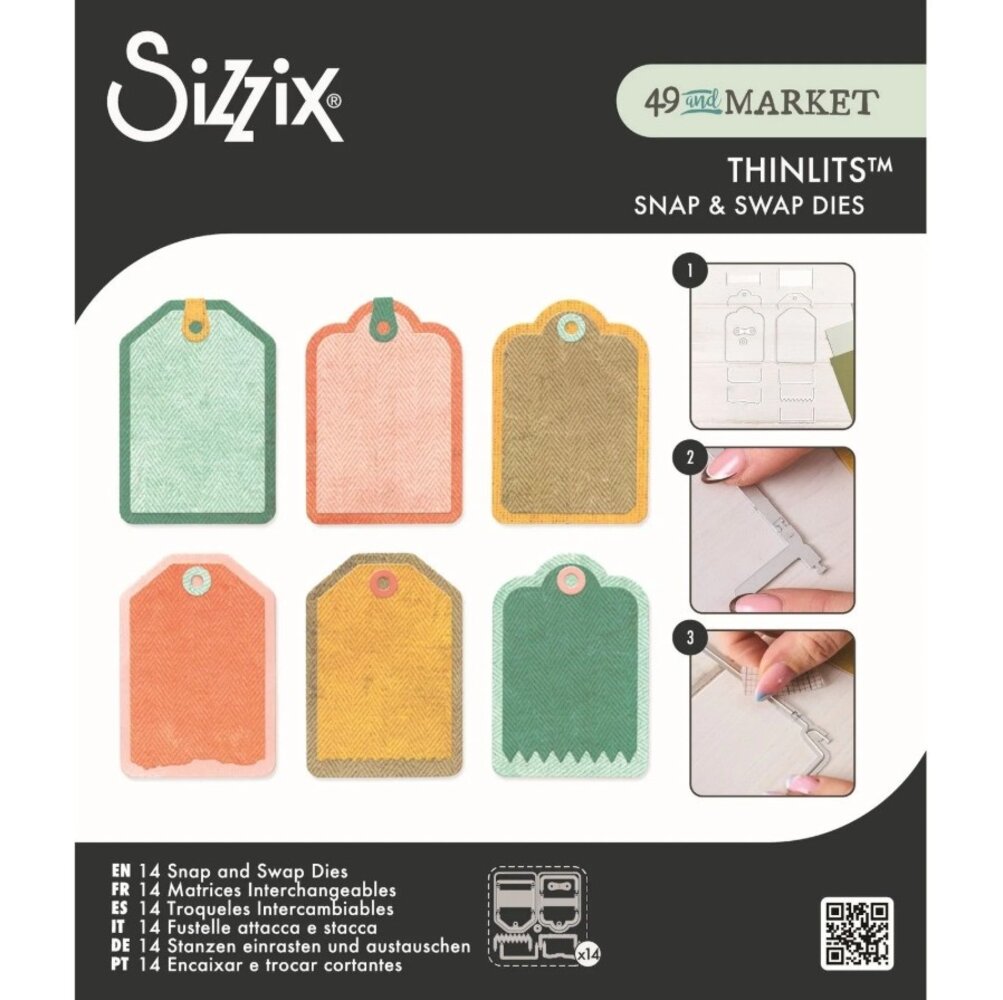Sizzix Thinlits Die Set Snap and Swap Mini Tags (14pcs) by 49 and Market (667206) Sizzix Thinlits Die Set Snap and Swap Mini Tags (14pcs) by 49 and Market (667206)