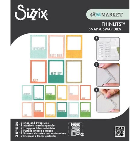 Sizzix Thinlits Die Set Snap and Swap Instamatic (19pcs) by 49 and Market (667205) Sizzix Thinlits Die Set Snap and Swap Instamatic (19pcs) by 49 and Market (667205)