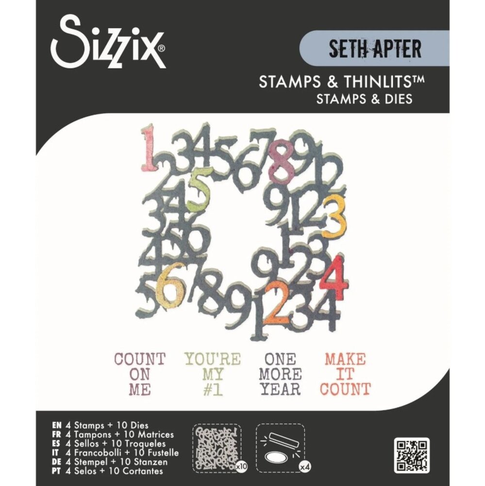 Sizzix Thinlits Die Set w/ Stamps Recount (10+4pcs) by Seth Apter (667214) Sizzix Thinlits Die Set w/ Stamps Recount (10+4pcs) by Seth Apter (667214)