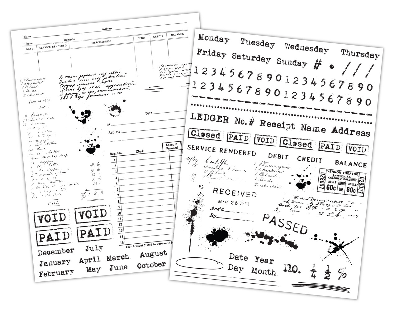 Craft Consortium Old Ledger Premium Rub-on Transfers Set (CERUBT003) Craft Consortium Old Ledger Premium Rub-on Transfers Set (CERUBT003)