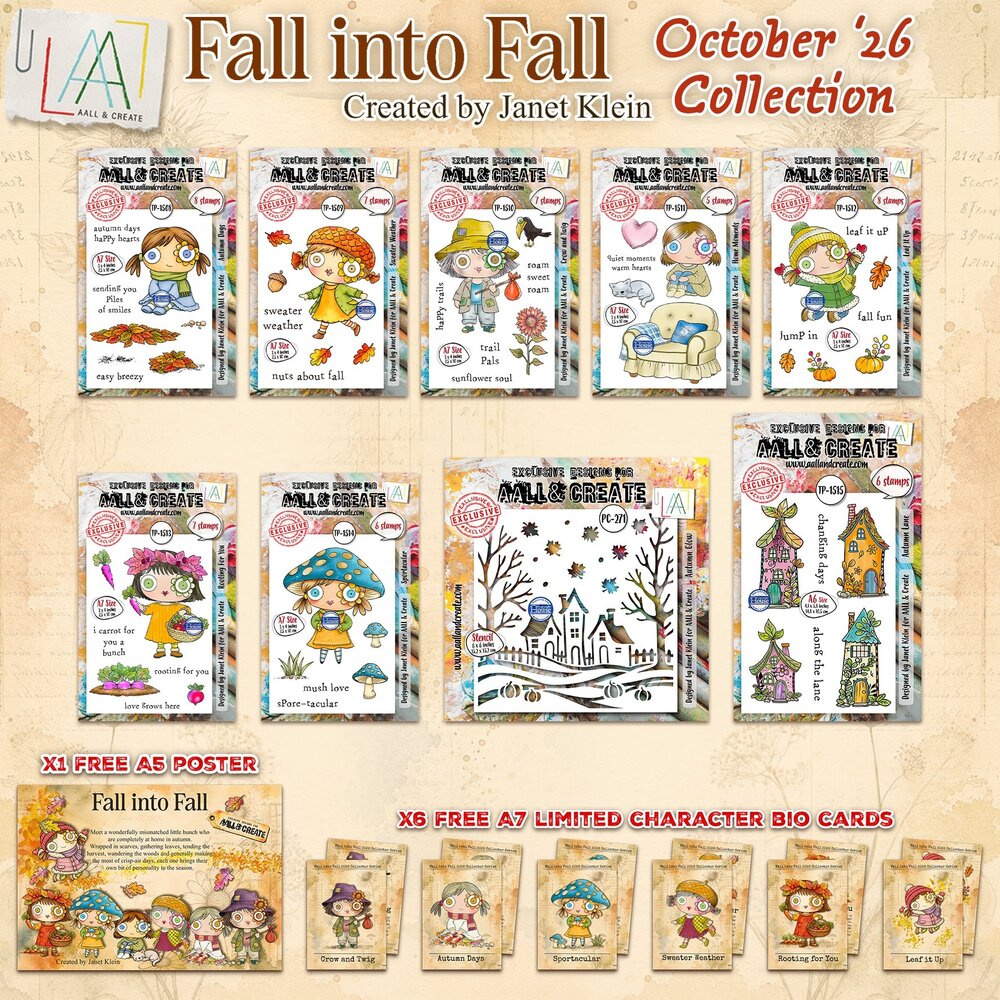 Aall and Create Fall into Fall A5 Stamp Bundle by Janet Klein (AALL-PCK-JK008) Aall and Create Fall into Fall A5 Stamp Bundle by Janet Klein (AALL-PCK-JK008)