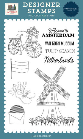 Carta Bella Amsterdam Designer Stamp Set Windmill (CBAD544040)