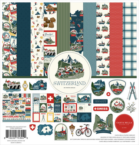 Carta Bella Switzerland 12x12 Inch Collection Kit (CBSW545016) Carta Bella Switzerland 12x12 Inch Collection Kit (CBSW545016)