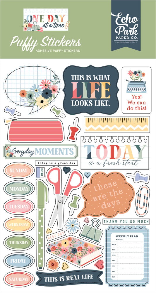 Echo Park One Day At A Time Puffy Stickers (ODT546066)