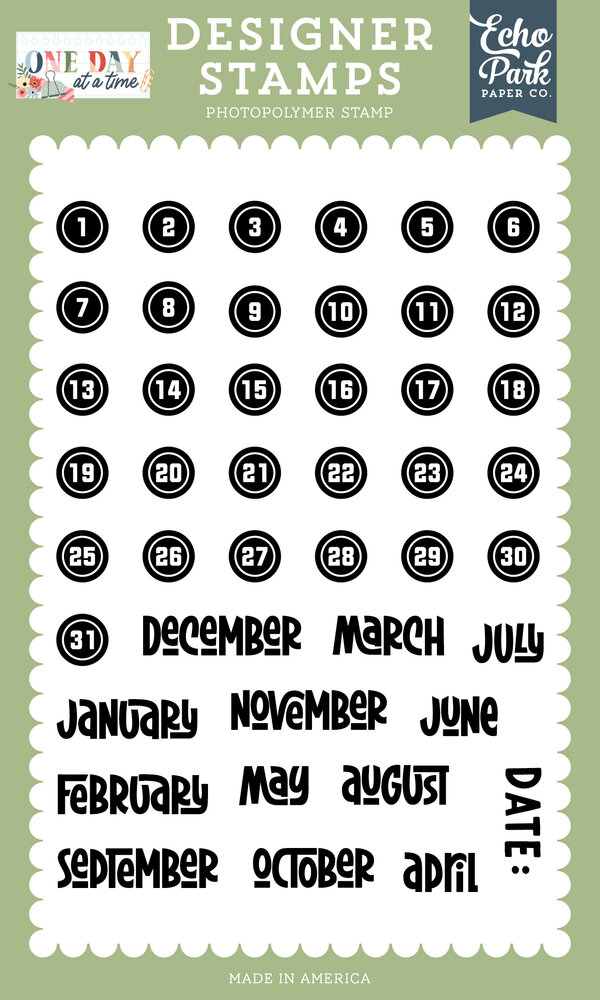Echo Park One Day At A Time Designer Stamp Set Date (ODT546045) Echo Park One Day At A Time Designer Stamp Set Date (ODT546045)
