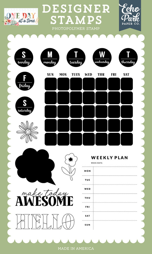 Echo Park One Day At A Time Designer Stamp Set Weekly Plan (ODT546044) Echo Park One Day At A Time Designer Stamp Set Weekly Plan (ODT546044)