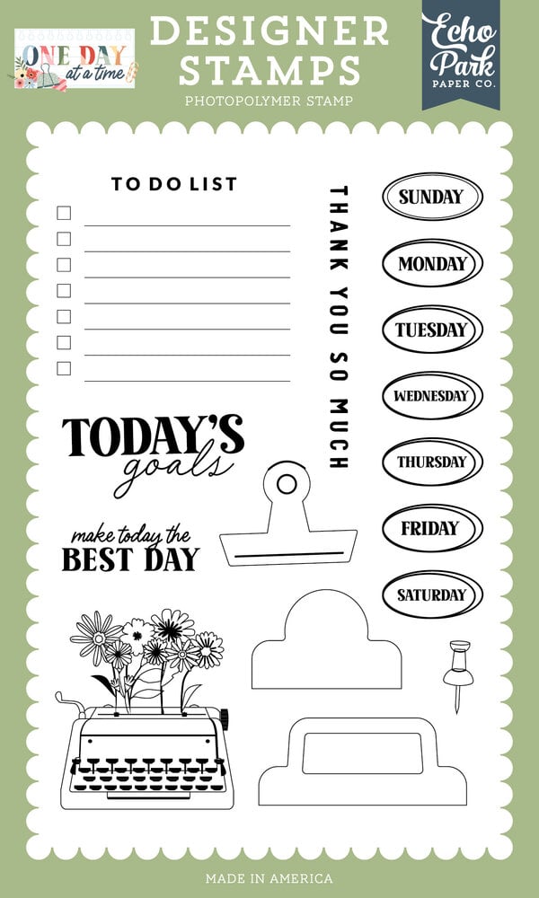 Echo Park One Day At A Time Designer Stamp Set To Do List (ODT546043) Echo Park One Day At A Time Designer Stamp Set To Do List (ODT546043)