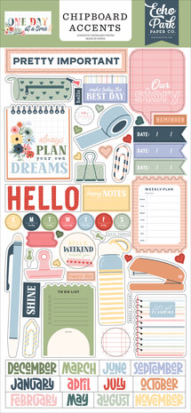Echo Park One Day At A Time 6x13 Inch Chipboard Accents (ODT546021)