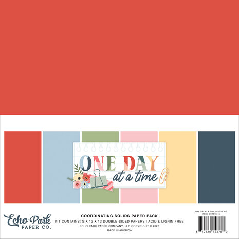 Echo Park One Day At A Time 12x12 Inch Coordination Solids Paper Pack (ODT546015) Echo Park One Day At A Time 12x12 Inch Coordination Solids Paper Pack (ODT546015)