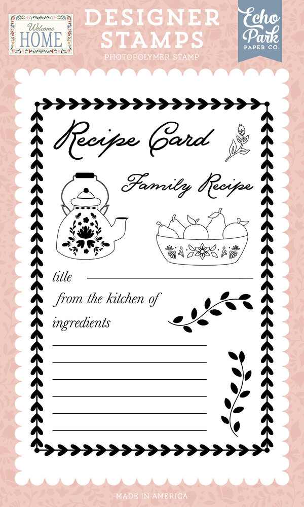 Echo Park Welcome Home Designer Stamp Set Recipe Card (WH548040)