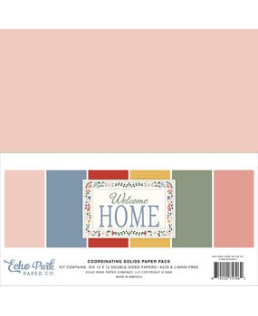Echo Park Welcome Home 12x12 Inch Coordination Solids Paper Pack (WH548015)
