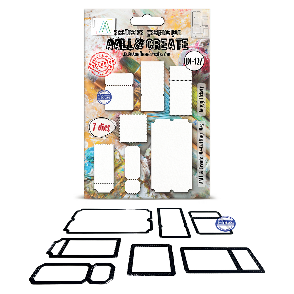 Aall and Create Universe of Patterns Die-Cutting Die Set Taggy Tickets by Autour De Mwa & Co (AALL-DI-127)