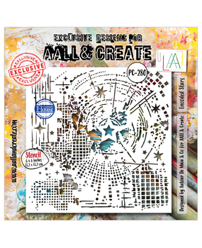 Aall and Create Universe of Patterns 6x6 Inch Stencil Encoded Stars by Autour De Mwa & Co (AALL-PC-280)