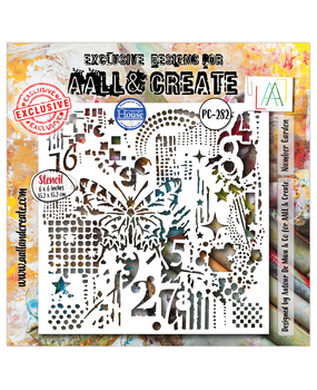 Aall and Create Universe of Patterns 6x6 Inch Stencil Number Garden by Autour De Mwa & Co (AALL-PC-282)